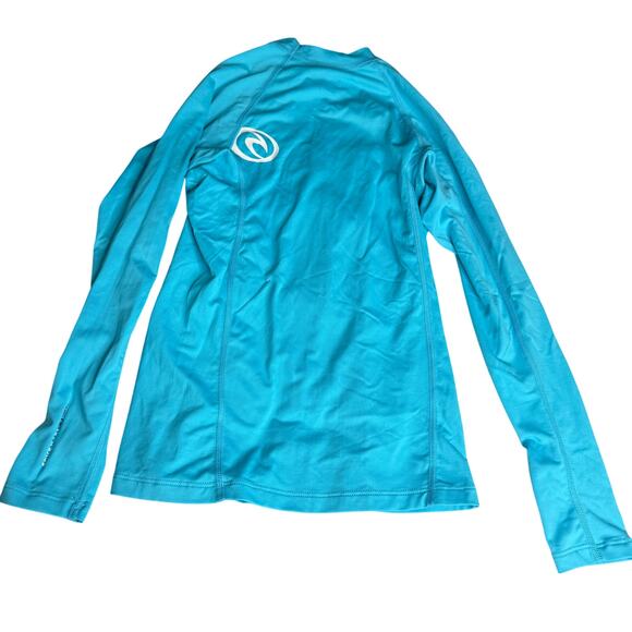 Rip Curl Girls' sz Small (8) Teal Blue Long Sleeve Rash Guard Swim Shirt - Picture 2 of 9